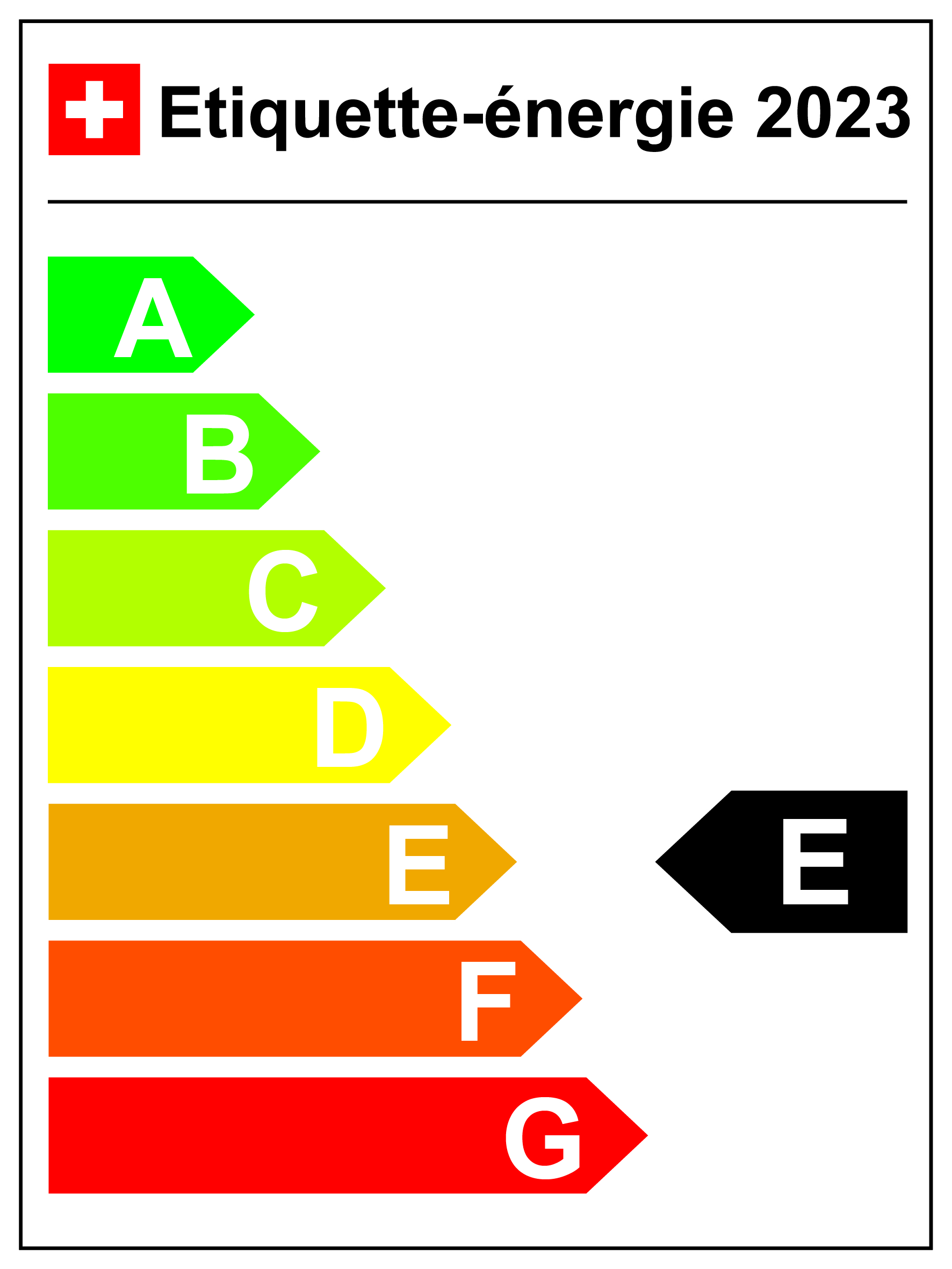 Catégorie d'efficacité énergétique : E